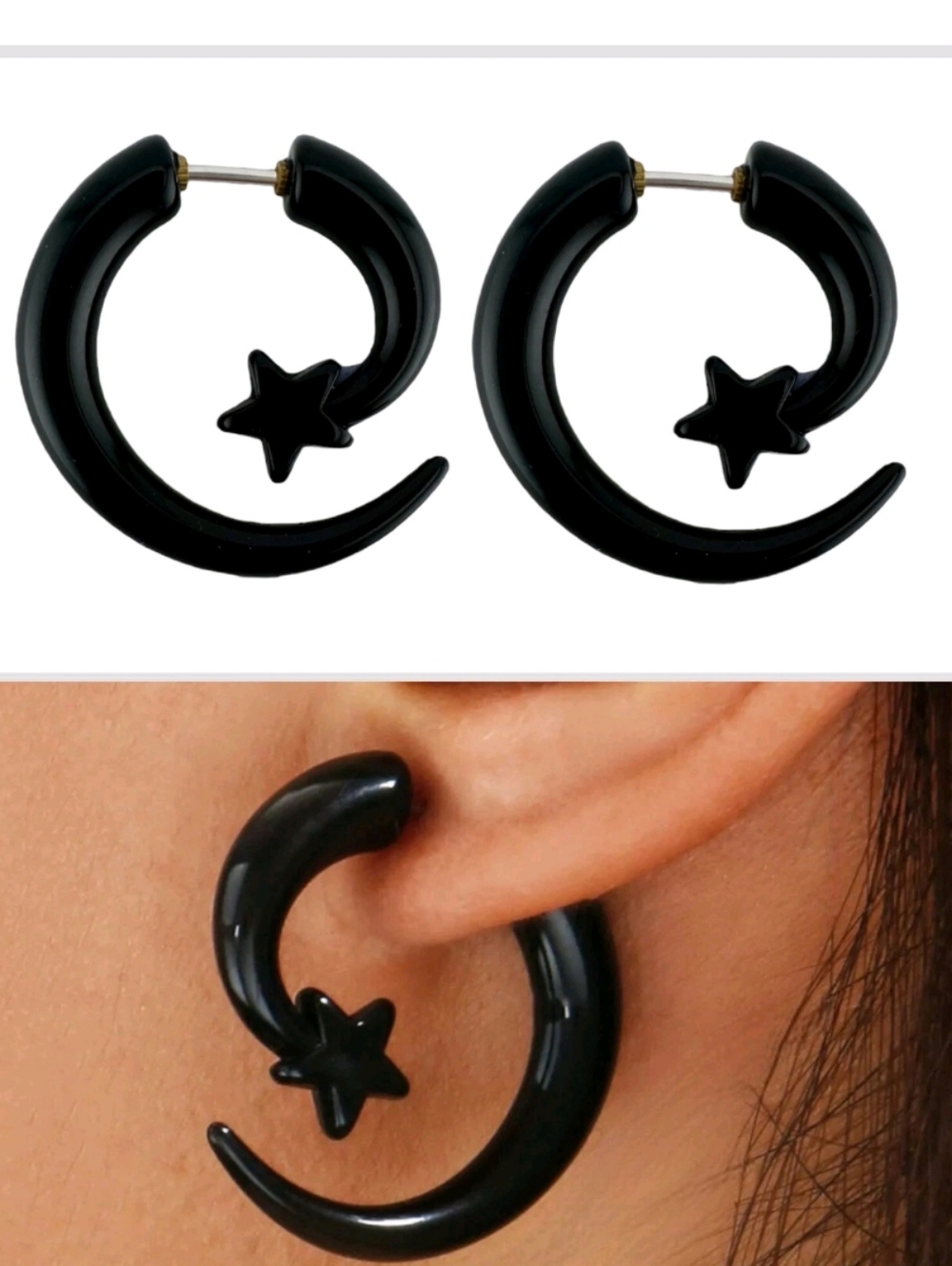 Faux gauge earrings